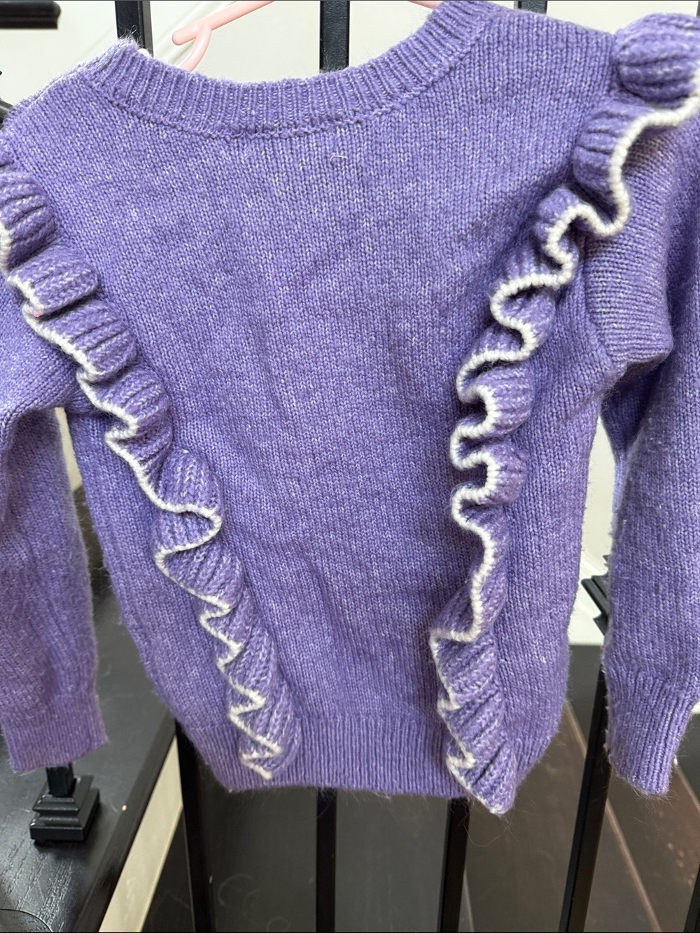 Design History Lavender Ruffle-Trim Sweater - Picture 3 of 3